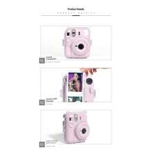 p+7 Camera Protective Case For Fujifilm Mini 12, Transparent Crystal Protective Cover, Camera Bag + Shoulder Strap + DIY Stickers 3-In-1 Set, Anti-Drop Portable Photo Storage - View 6
