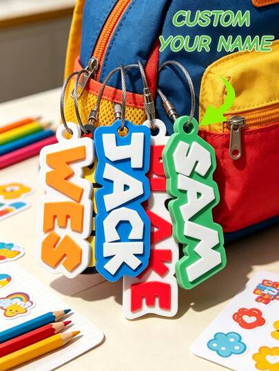 1Pc 3DPersonalized Name Keychain Tag - Custom Name Bag Charm, Backpack Label, Personalized Keyring Accessory For Travel, Everyday Use, Gifts & More