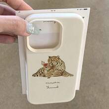 1pc TPU Material Gentle Deer & Leopard Love Quote Pattern Phone Case, Compatible With IPhone 17 Pro Max/17/16 Pro Max/15/13/12/11/ S20 FE/A15/S24/A55/ Note 11/Note 12/Note 13 Pro, Full Coverage Shockproof Soft Protective Shell - White - View 3