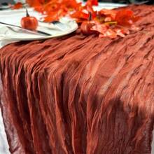 1pc Cheesecloth Table Runner, Semi-Transparent Gauze Tablecloth, Bohemian Or Rustic Style Wedding Table Decor, Suitable For Wedding Decoration, Arch Drapery, Bridal Shower, Holiday Party Decor - Multicolor - View 25