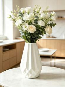 1pc Plastic Vase, Nordic White Plastic Vase, Unbreakable, Suitable For Tulip Flower Arrangement, Home Decor, Can Be Placed On Table, Bookshelf, Fireplace Mantel, Entryway, Dining Table Center, Decorative Room, Glass Vase - Multicolor - View 11