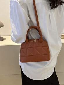 Women's Shell Quilted Handbag - Brown - View 3