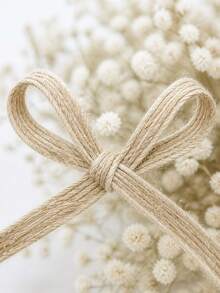 Natural Vintage Jute Rope Gift Wrapping Ribbon Bow Handmade Burlap Rope Coarse Linen Cloth Party Wedding Decoration Supplies, Christmas Valentine's Day - Multicolor - View 6