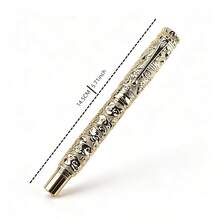 Luxury Gold Embossed Cloud Pattern Fountain Pen Vintage Metal Carved M Nib Business Signature Writing Pen Collectible Gift Stationery - Huabiao - View 10