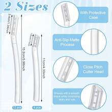 16 Count Dermaplane Razor For Women Face, Micro Blades | Professional Clear Face Razors For Peach Fuzz, Eyebrow Hair Remover, 12 Long A - Transparentcolor - View 3