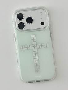 Fashionable Silver Cross Phone Case, Compatible With IPhone 17 ProMax 17 Pro 17 Air 16 15 14 Plus 13 12 Pro Max 11, Luxury Protective Soft Shell - Cross - View 4