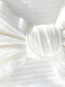 3pcs/Set Baby Knitted Striped Bow Headband Soft Elastic Hairband Suitable For All Seasons - Pink and Off-white Knitted Headband - View 7