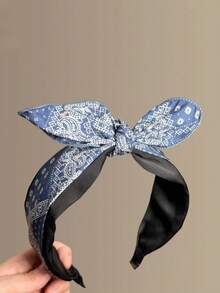 1pc Women New-Style Fashionable French-Style Retro Bow Hairband, Walnut Flower Wide-Edge Hair-Stripping Headband, Versatile Hair Accessory. - Multicolor - View 6