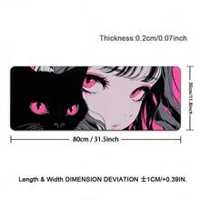 Anime Girl Extra Large Mouse Pad, Game Table Pad, Large Keyboard Pad, Washable, Rubber Anti Slip Bottom, Gift Mouse Pad, Desktop Protection Pad, Study Table Pad, Multiple Sizes Available, Computer Keyboard Pad, Laptop Pad - View 11