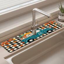 1pc Thanksgiving Pickup Truck Pattern Rubber Faucet Splash Guard, Bathroom Faucet Splash Guard, Mud Guard, Moisture-Proof Non-Slip Faucet Mat, Kitchen Countertop Accessory. Protect Your Kitchen Countertop. - Multicolor - View 5