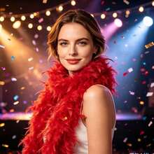 1-5pcs Fluffy Solid Color Feather Scarf, Long Turkey Feather Shawl, Halloween Carnival Birthday Party Cosplay Costume Accessory, Photo Prop DIY Handmade Decoration - A - View 4