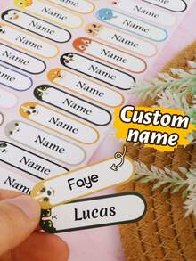 Pegatinas personalizadas, etiquetas de nombre con icono de océano personalizadas, adecuadas para planificadores y escritorios, pegatinas personalizadas, juego de calcomanías coloridas, adecuadas para niñas y niños, regalo personalizado - Estilo B - Ver 4