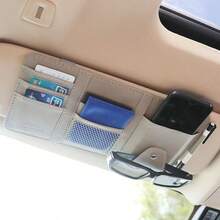 1pc Car Sun Visor Organizer Storage Bag, Multi-Function Sunshade Storage Clip, Car Interior Decoration Storage Cover - Car Storage Clip - View 5