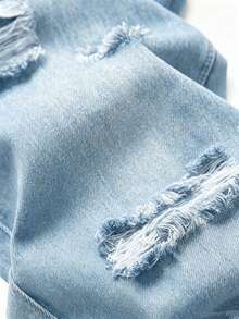 Jeans desgastados rotos para hombre, estilo relajado, mezclilla transpirable, no causa incomodidad en uso prolongado, ideal para todo el día, envío  México UDPJN - Azul - Ver 4