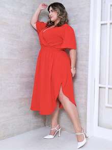 Plus Size Dresses - Red - View 5