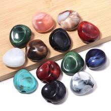 10 piezas de cuentas acrílicas marmoleadas asimétricas de doble tono, cuentas espaciadoras triangulares asimétricas para pulseras, collares y fabricación de joyas DIY - Cuentas de dos colores con forma irregular - Ver 6