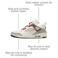 Nike Jordan Spizike Low Leather Unisex Shoes Variant 1 - Sail/Varsity Red/Anthracite-mu - View 3