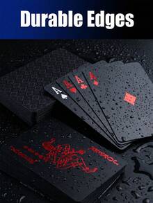 1pc Minimalist Black Playing Cards With Colorful Neon Pattern, Durable Card Game Set For Party Guests And Family, Suitable For Night Camping, Cruise Travel, Outdoor Games, Tabletop Game For Couples - Multicolor - View 10