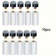 5pcs/10pcs Billiard Cue Tip Replacement, With White Billiard Cue Tip, Threaded Billiard Cue Tip, 12mm (Blue) - White - View 7