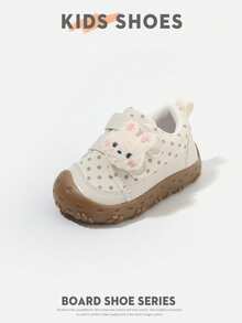 Infant Baby Girl Walking Shoes Soft Sole Comfortable Cute Cartoon Casual Sports Shoes Polka Dot Design Suitable For All Seasons - Beige - View 4