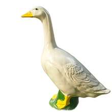 1pc Resin Green Base Duck Figurine, Outdoor Garden Decor, Realistic Animal Statue, Craft Ornament - A - View 5