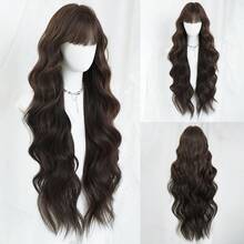 NAMM 30 Inch Light Grey Long Body Wave Wig For Women, Gorgeous Fluffy Synthetic Costume Wig WithBangs-Dark Roots Natural Synthetic Heat Resistant Fiber Hair Suitable For Fashion Girls Daily,Anime Or Costume Cosplay Decoration, Halloween - Multicolor - View 13
