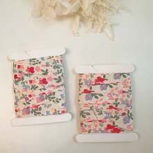 Cream Soft Skin-Friendly Floral Ribbon, Suitable For Gift Wrapping, Handmade Crafts And Holiday Decorations, Pastoral Style, Perfect For Christmas, Valentine's Day, New Year And All-Year Crafts, Fresh Aesthetic - Multicolor - View 4