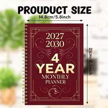 1PC A5 2027-2030 Monthly Schedule/Calendar - January 2027 - December 2030, 4-Year Monthly Schedule, Color Themed Cover Design Diary, Annual Calendar Planning - Multicolor - View 4