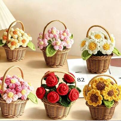 1pc 2D Acrylic Artificial Sunflower, Rose, Rose, Cartoon Simulation Flower, Desktop Decoration, Wall Decoration, Artificial Flower, Simulation Flower, For Birthday Gift, Anniversary Gift, Mother's Day Gift, Christmas Gift, Event And Home Decor, Valentine's Day Gift