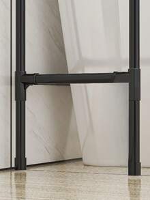 1pc Floor Standing Toilet Storage Rack, Black/White Balcony Storage Shelf, Bathroom Multi-Layer Organizer, Minimalist Washing Machine Rack. Suitable For Bathroom And Balcony. - Multicolor - View 6