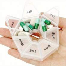 Travel Weekly Round Pill Organizer With 7 Compartments, Convenient For Organization - Conventional - View 14