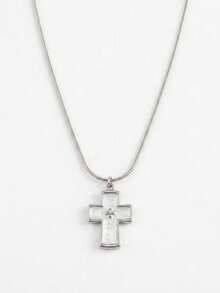 RAYQUEEN 1pc Stainless Steel Vintage Cross Pendant Necklace, 3 Colors, Personalized For Women, Suitable For Daily Wear - necklace - View 8