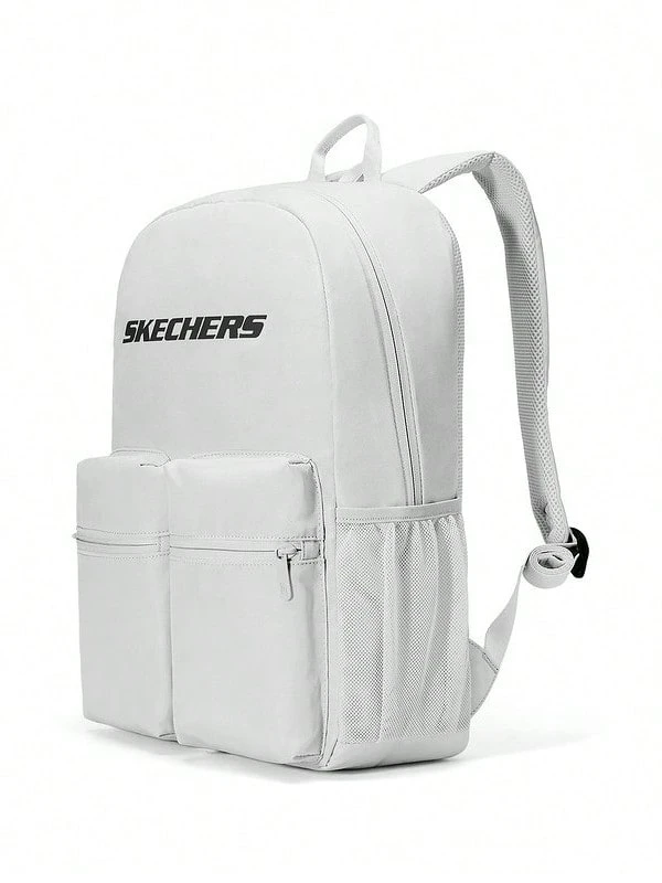 Skechers Unisex Durable Water-Resistant Large Capacity Student Backpack With Multiple Compartments For School And Commuting, Minimalist Design, Size: Approx. 47x32x15cm - Light Grey - View 1