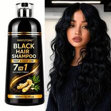 YANYUTONG 1/2PCS Black Hair Dye Shampoo, Instant Coloring, Natural Plant Formula Creates Shiny Fluffy Smooth Hair, Efficient White Hair Coverage, Long Lasting Color, Gentle Non-Irritating, Nourishes Hair, Suitable For Men Women And All Hair Types - Shampoo - View 11