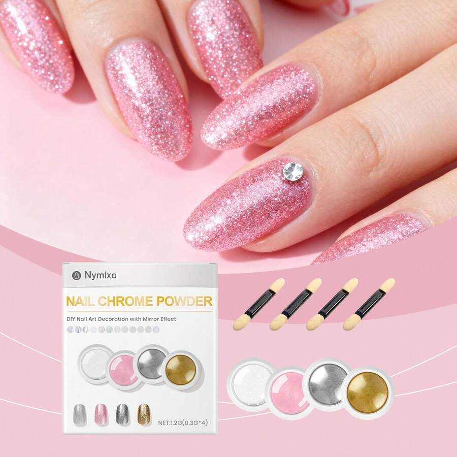 Nail Glitter Powder - Pink - View 1