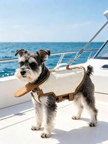 2pcs Pet Life Jacket With Leash, Sporty Lightweight Beach Swimsuit, Protective Wear, Dog Swimming Suit/Buoyancy Vest, Dog Floating Water Jacket, Suitable For Small Dogs, Medium Dogs, Can Be Used For Outdoor Walks, Leash, Dog Clothes, Dog Halloween Costume - Multicolor - View 3
