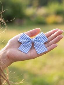 2/6/10pcs/Set Plaid Fabric Bow Hair Clips, Sweet Hair Accessories - Suitable For Women And Girls, Applicable For Daily, School, Vacation, Dating - Multicolor - View 9