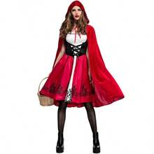 Modern Version Stage Performance Cape For Little Red Riding Hood Adult Women's Halloween Cosplay Glamorous Costume - Multicolor - View 3