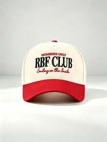 1pc RBF Club Letter Embroidered Baseball Cap Leopard Print Brim Contrast Color Curved Brim Adjustable Casual Trucker Hat For Women Street Daily Wear - Multiple Styles - View 6