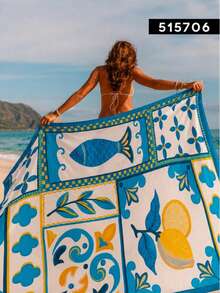 BASSI BRASIL ESTAMPARIA DIGITAL Women Cover Ups - 葡萄牙魚 - 查看 3