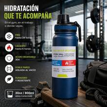 Botella de agua de acero inoxidable con aislamiento al vacío de 800ML, frasco de alta capacidad para hombres y mujeres, apropiado para deportes al aire libre, viajes, bicicleta, senderismo, oficina, automóvil, escuela, fiestas, campamento - Rosa - Ver 7