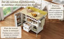 Modern Sideboard With Folding Worktop - White And Natural - Natural and White - View 4