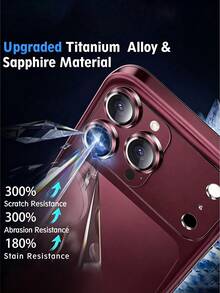 NNBILI Luxury Metal Frame Camera Lens Protector Compatible With IPhone 18 Pro Max/18 Pro/17 Pro/17 Pro Max, 9H Hardness Tempered Glass Anti-Fingerprint Anti-Scratch HD Clear Camera Lens Screen Protector,Burgundy - Burgundy - View 5