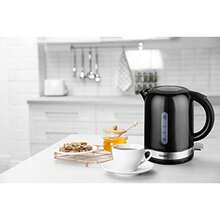 Courant - Hervidor eléctrico inalámbrico de 1 litro con luz LED, potencia de 1000 W, apagado automático de , perfecto para té, café, chocolate caliente, sopa, agua caliente, color negro - Multicolor - Ver 3