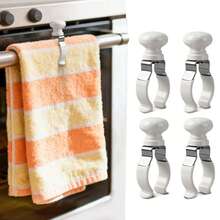 Kitchen Towel Rack, Heat-Resistant Steel - Provides Strong Grip For Thick Towels And Linens In Microwave, Oven And Dishwasher | Practical Kitchen Storage Box, Ideal Gift For Housewives And Mothers, White - Multicolor - View 4