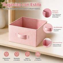 Pink Underwear Storage Box, Non-Woven Fabric Closet Organizer With Cardboard Reinforcement For Drawers And Shelves, 31x31x15cm Storage Container - 粉色 - 查看 8