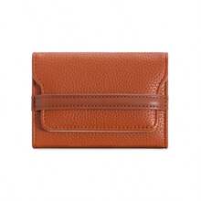 Pebbled Faux Leather Card Holder, ColorBlock Strap Multi-Card Case WithIndependent Coin Pocket - Multicolor - View 10