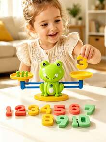 Frog Balance Game Math Learning Toy With Number Blocks And Color Recognition Cards, Educational Counting And Weight Comparison Activity For Preschool And Kindergarten Children, Kindergarten Math, Durable Plastic, Children's Toy, Toy (Birthday/Christmas Gift) - Multicolor - View 12
