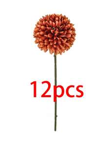 3/12pcs Artificial Chrysanthemum Balls, Hydrangea Balls, Wedding Decoration, Home Vase, Restaurant, Living Room, Bedroom, Bridal Bouquet, Birthday Party Decoration, New Year Valentine's Day Gift, Autumn Decoration, Back To School Room Decoration - Burnt Orange - View 9