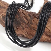 10 قطع/عبوة خيط قلادة شمعي أسود متعدد الاستخدامات بتصميم بسيط مع سلسلة معدنية قابلة للتعديل، إكسسوار مجوهرات يدوي DIY متناسق مع كل شيء، حبل رقبة يومي، سلسلة مفاتيح، تعليقة هاتف، سوار، خيط قلادة زخرفي - حبل شمعي أسود - مشاهدة 5